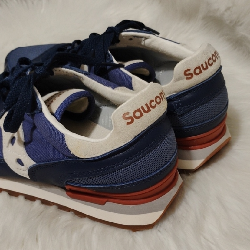 SALE! Saucony Shadow Men's Blue/White Sneakers Sz.8 Hardly Worn #204 CRATE - Picture 2 of 16